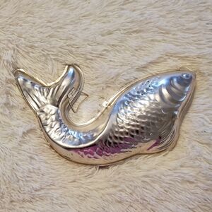 Vintage Silver Fish-Shaped Cake Mold 1983
